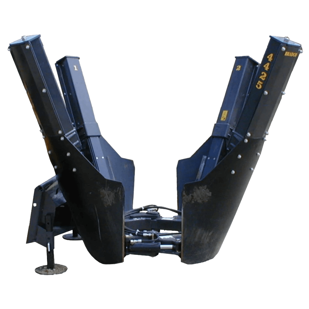 Skid steer tree spade attachments